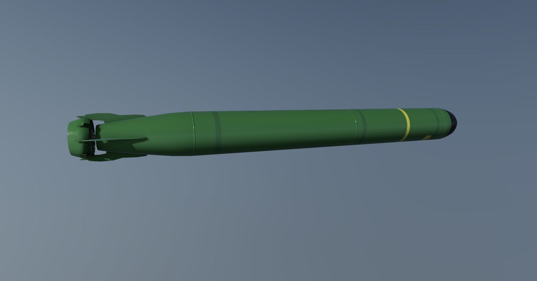 MK-48 ADCAP Torpedo Low-poly 3D model_12
