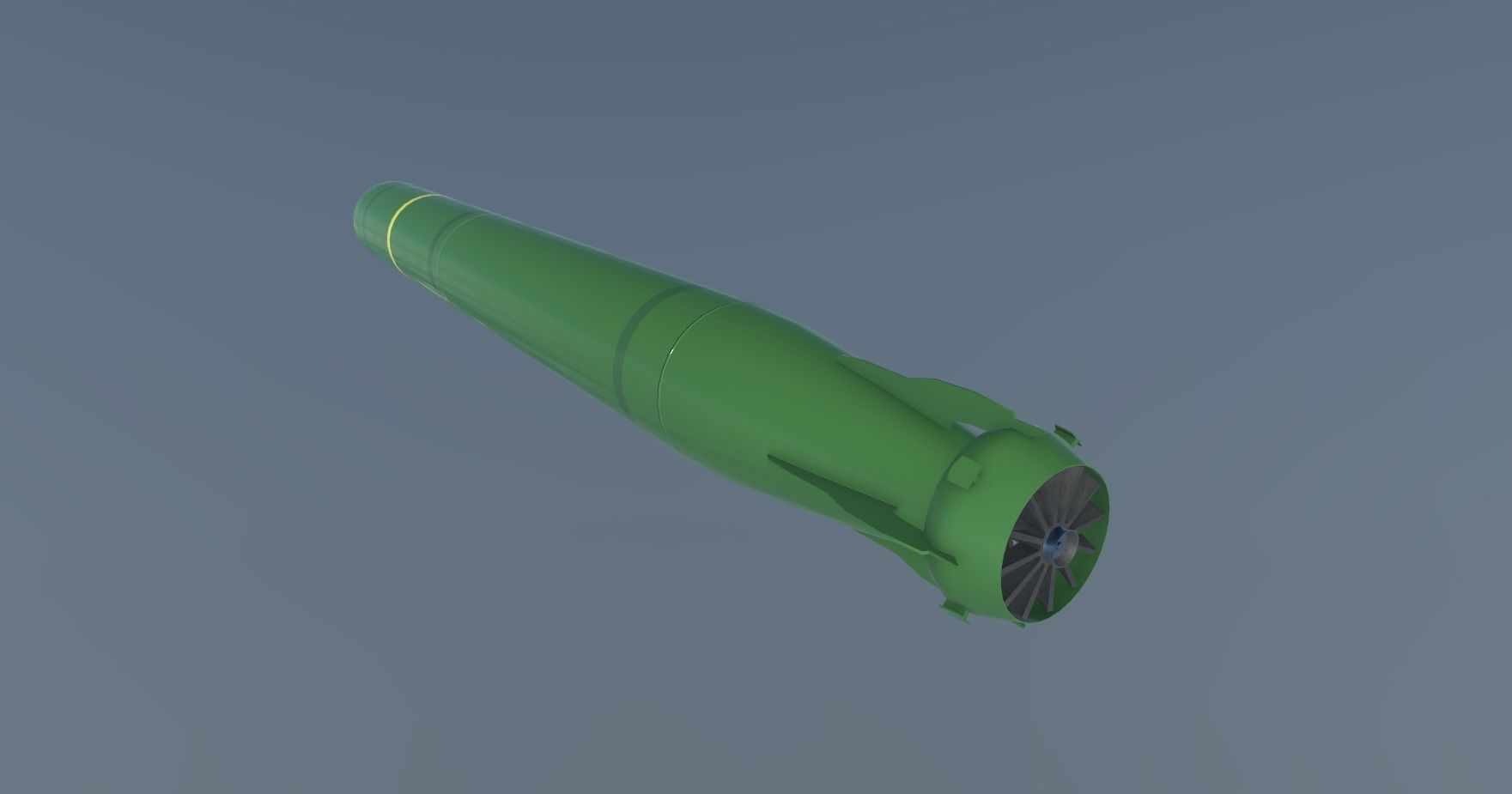 MK-48 ADCAP Torpedo Low-poly 3D model_4