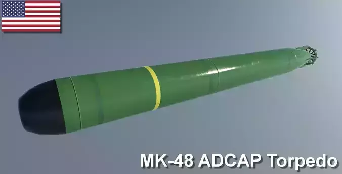 MK-48 ADCAP Torpedo Low-poly 3D model
