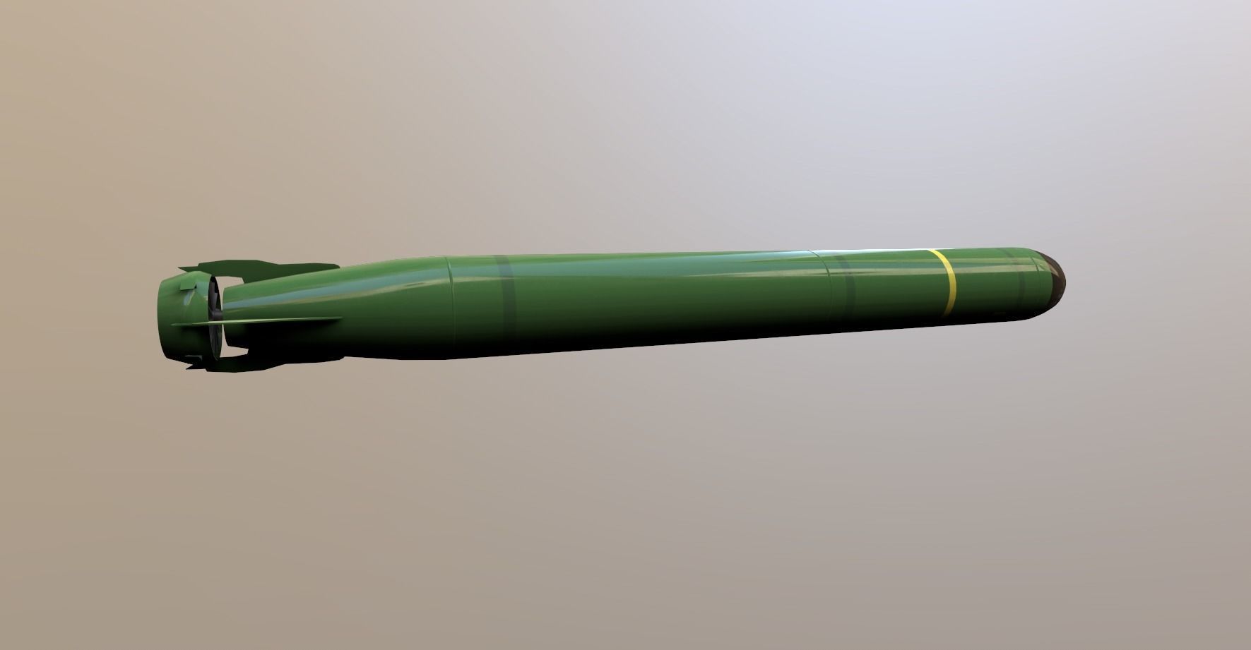 MK-48 ADCAP Torpedo Low-poly 3D model_14