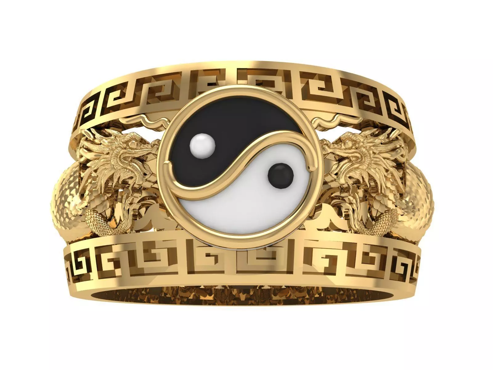 Chinese Dragon Yin Yang Ring Oriental Jewelry Design 21 3D print model