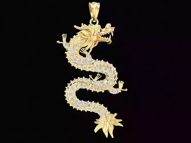 Imperial Dragon Pendant For Men 32