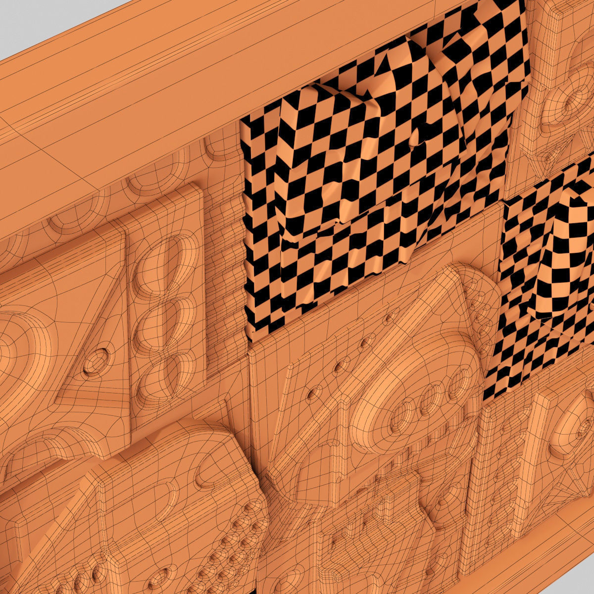 Panel decorative cube square n1 3D model_24