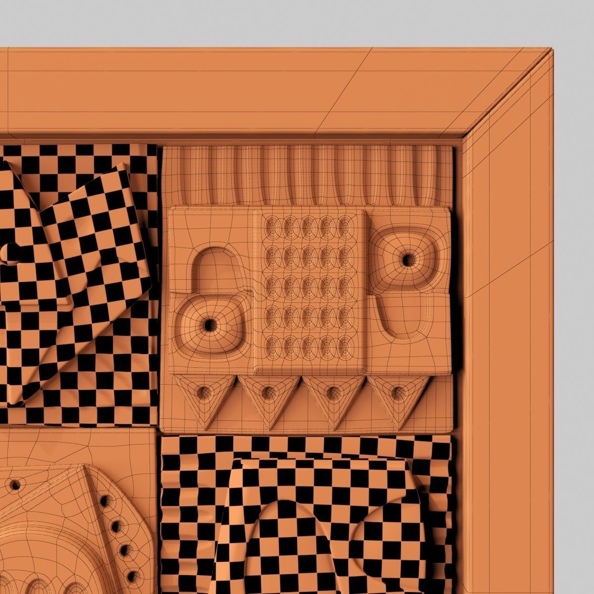 Panel decorative cube square n1 3D model_22