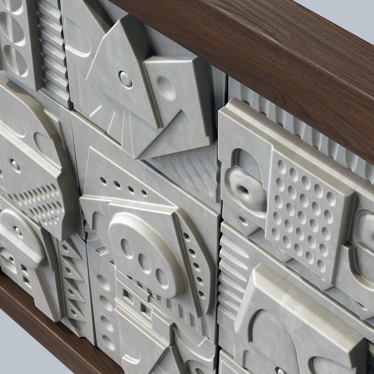 Panel decorative cube square n1 3D model_6