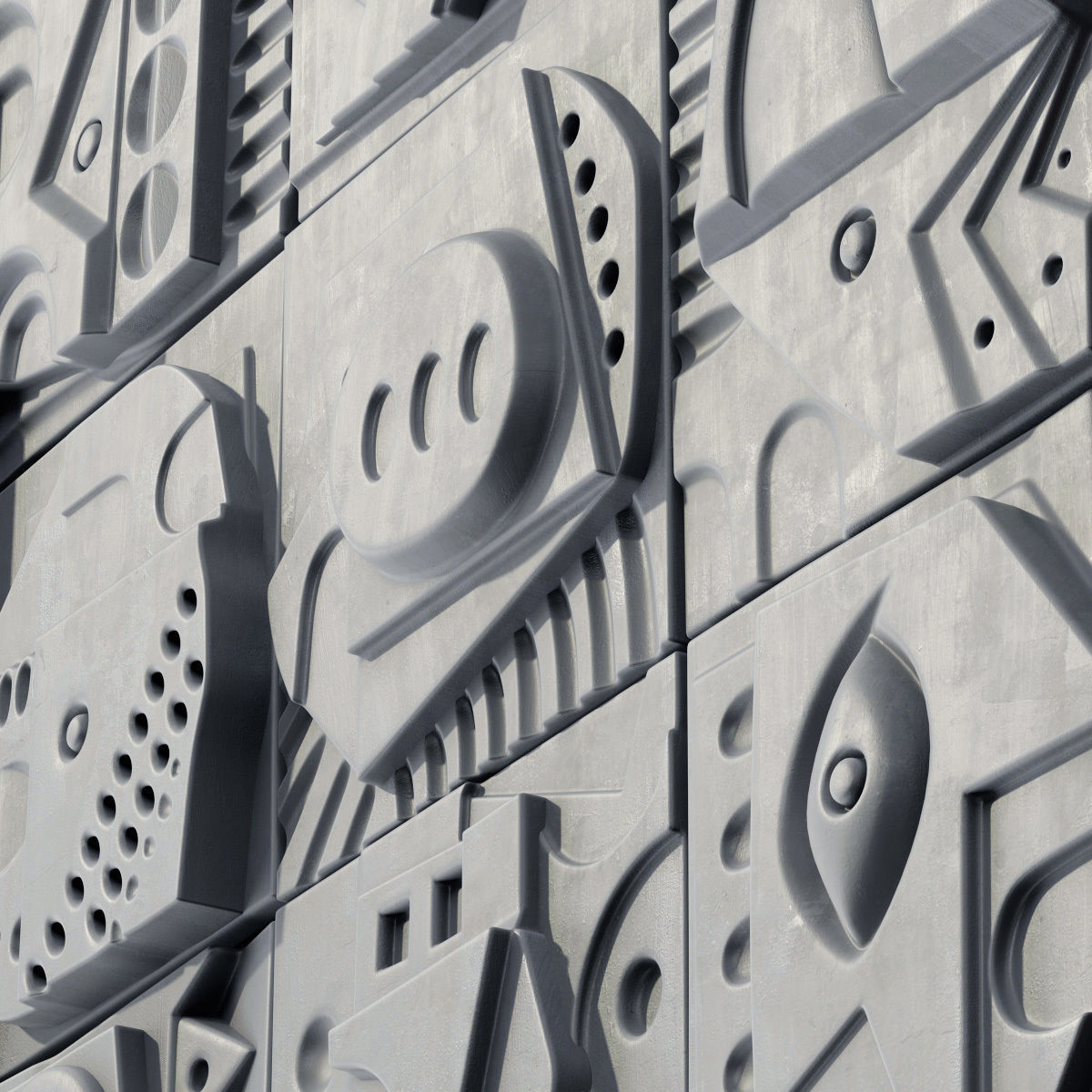 Panel decorative cube square n1 3D model_14