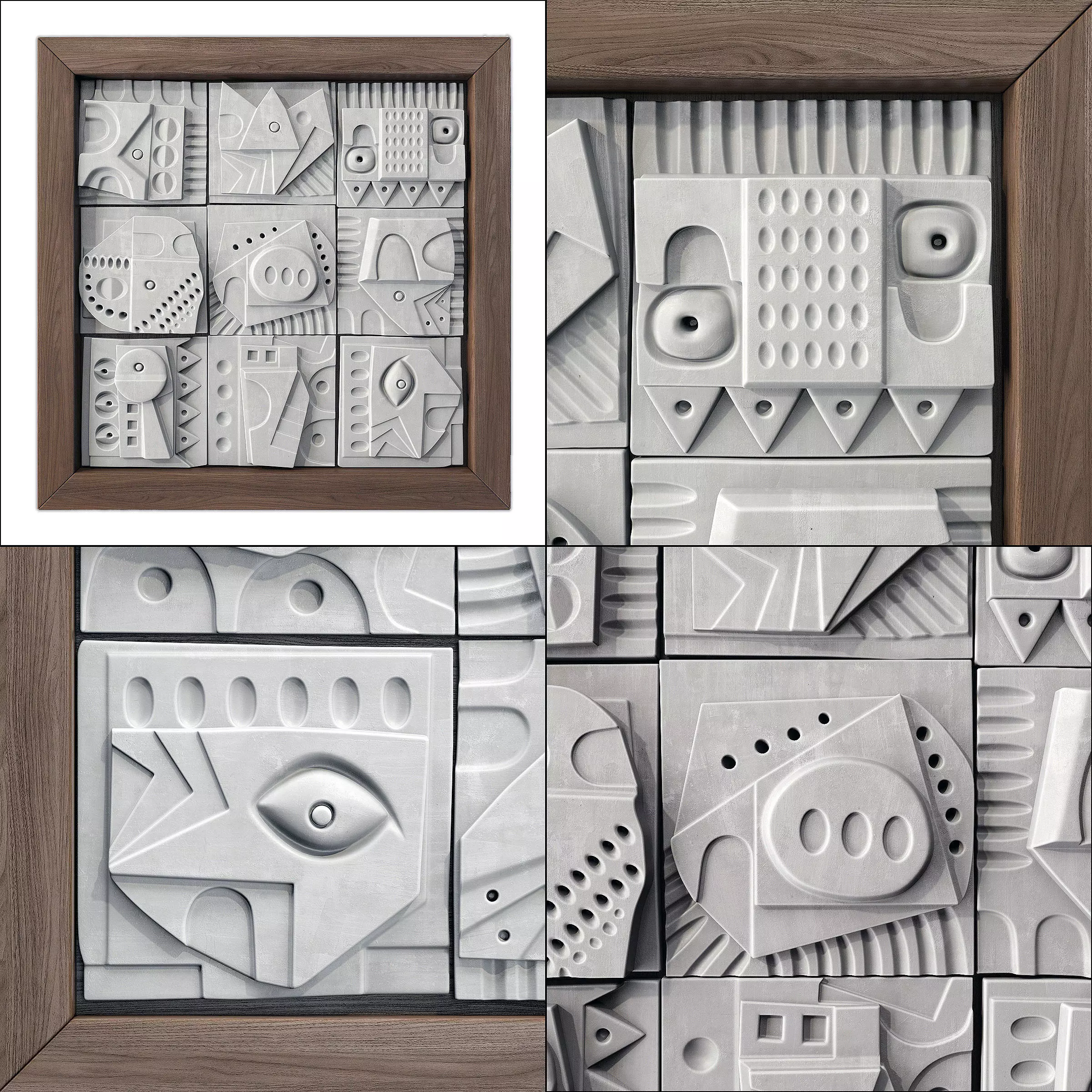 Panel decorative cube square n1 3D model_0
