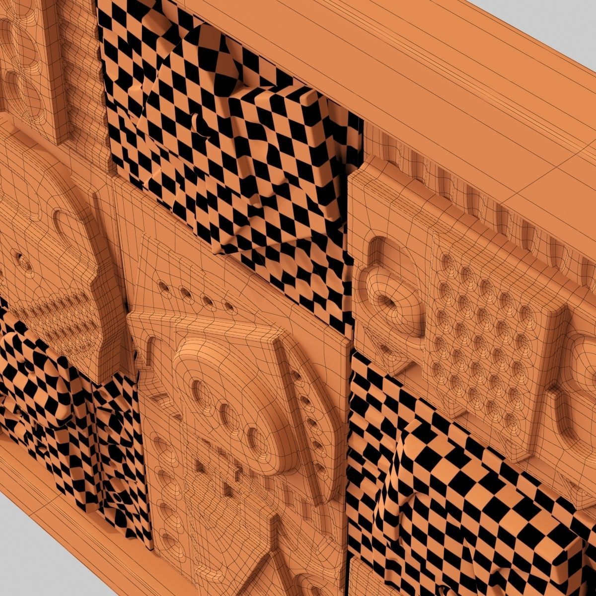 Panel decorative cube square n1 3D model_27