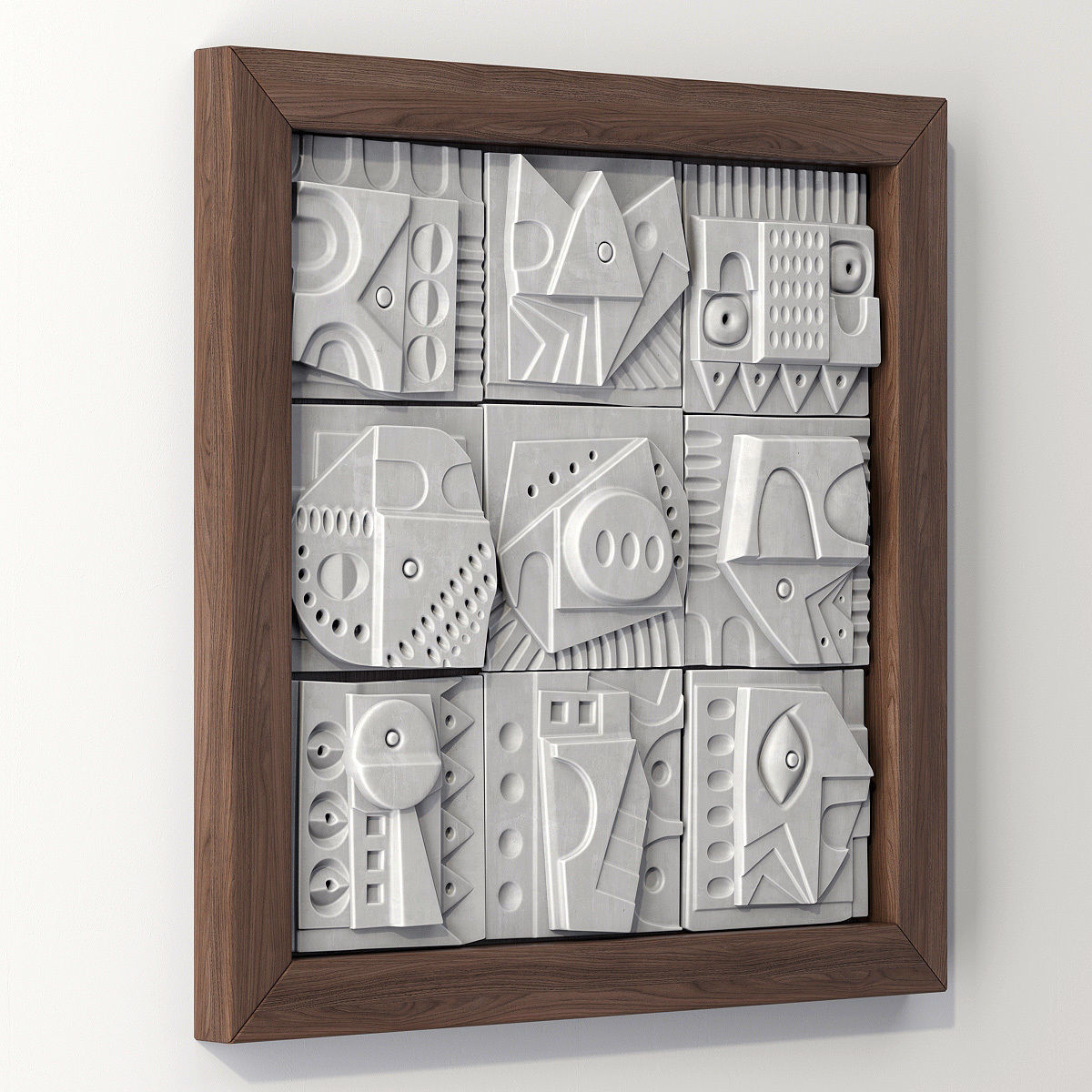 Panel decorative cube square n1 3D model_5