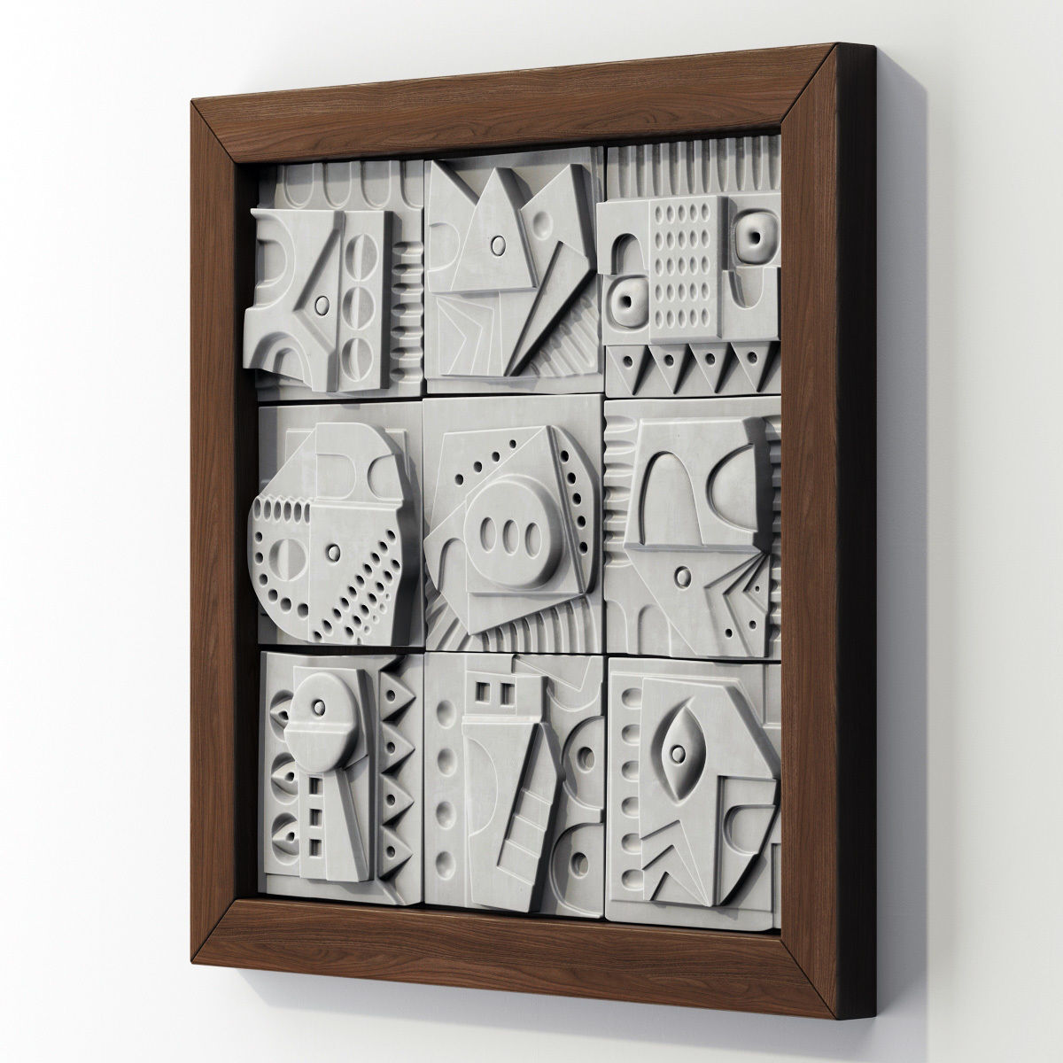 Panel decorative cube square n1 3D model_4