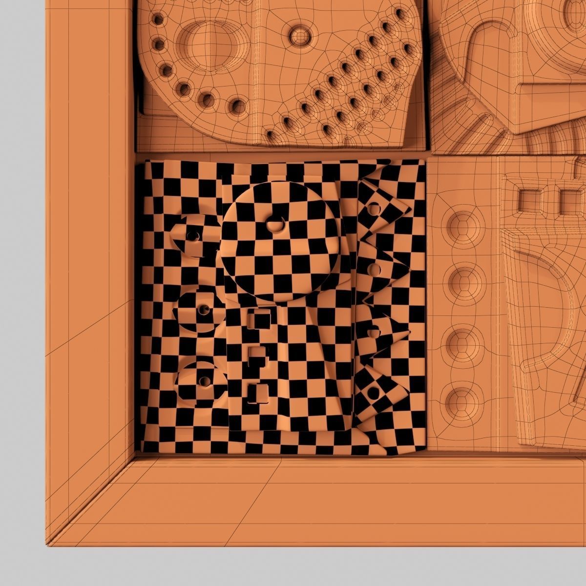 Panel decorative cube square n1 3D model_25