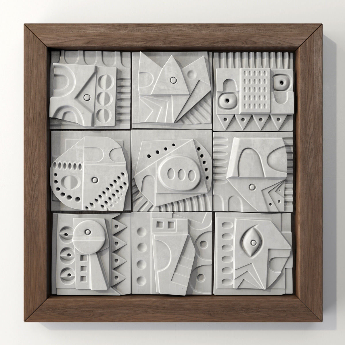 Panel decorative cube square n1 3D model_1