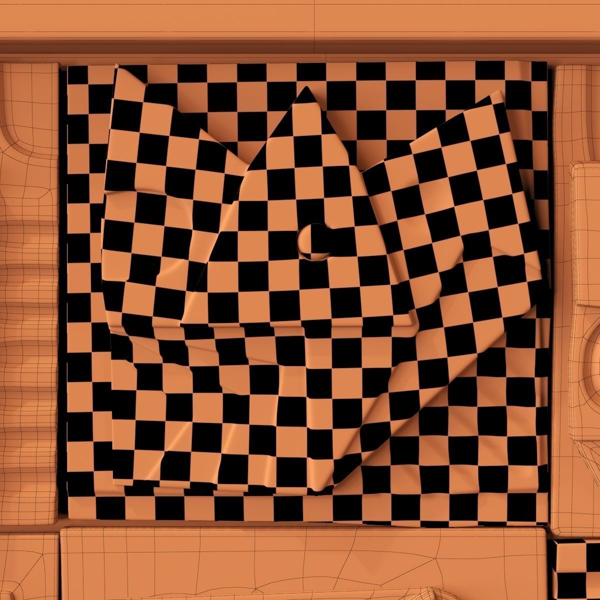 Panel decorative cube square n1 3D model_20