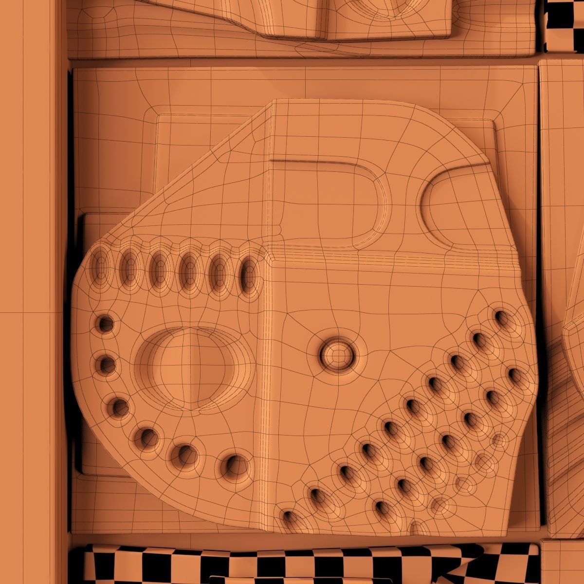 Panel decorative cube square n1 3D model_21