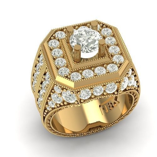 LUXURY DIAMOND HONGKONG RING FOR MEN 3D print model