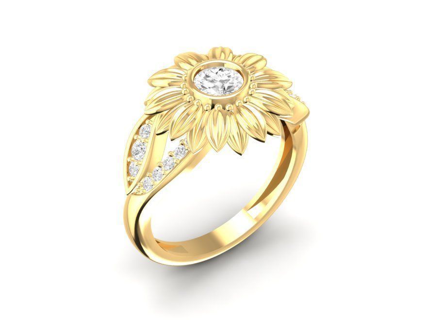 Flower Jewelry Set Ring Earring Pendant 3D Model 48 3D print model_10