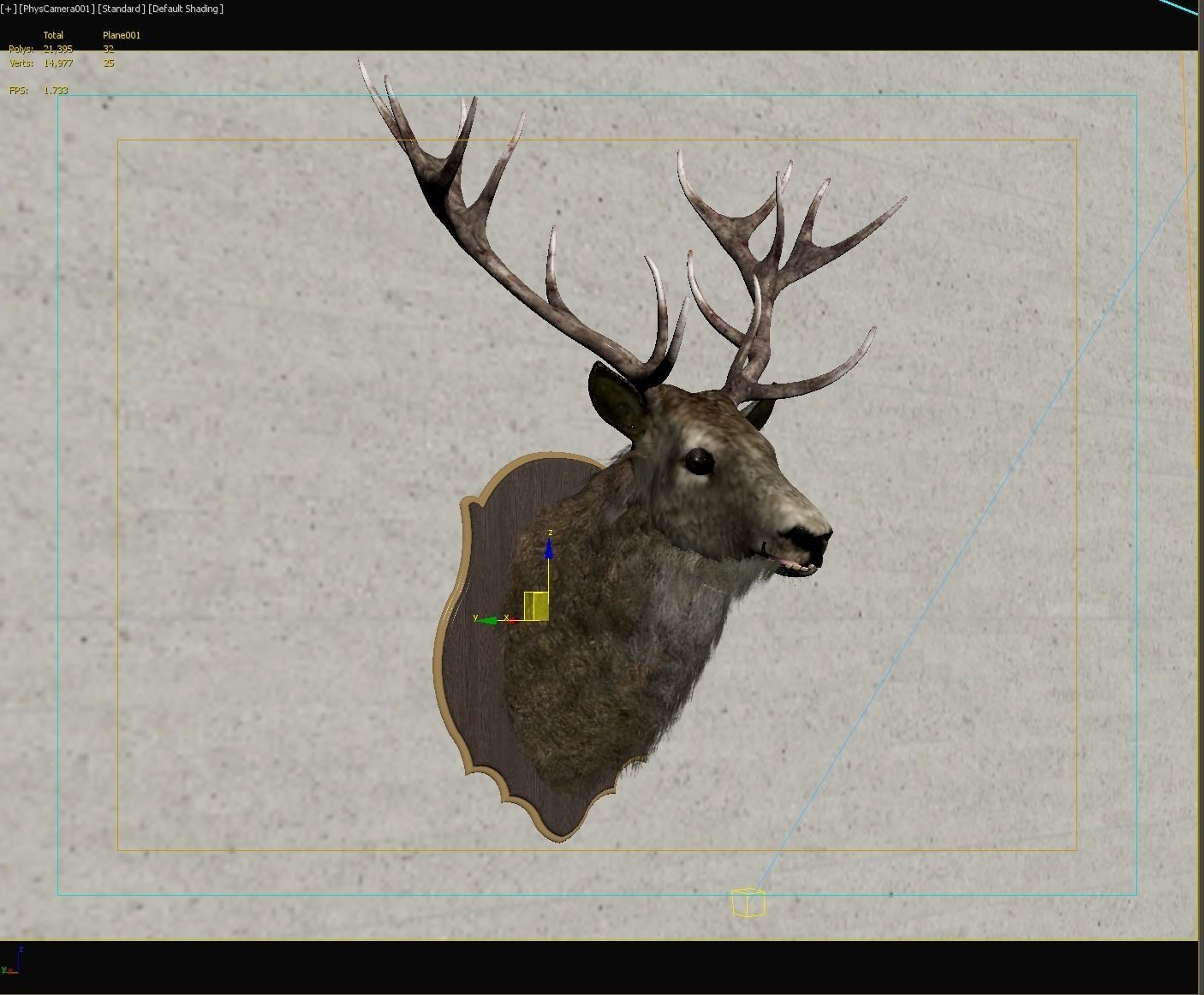 Deer head decorative wall decoration display collection 3D model_3
