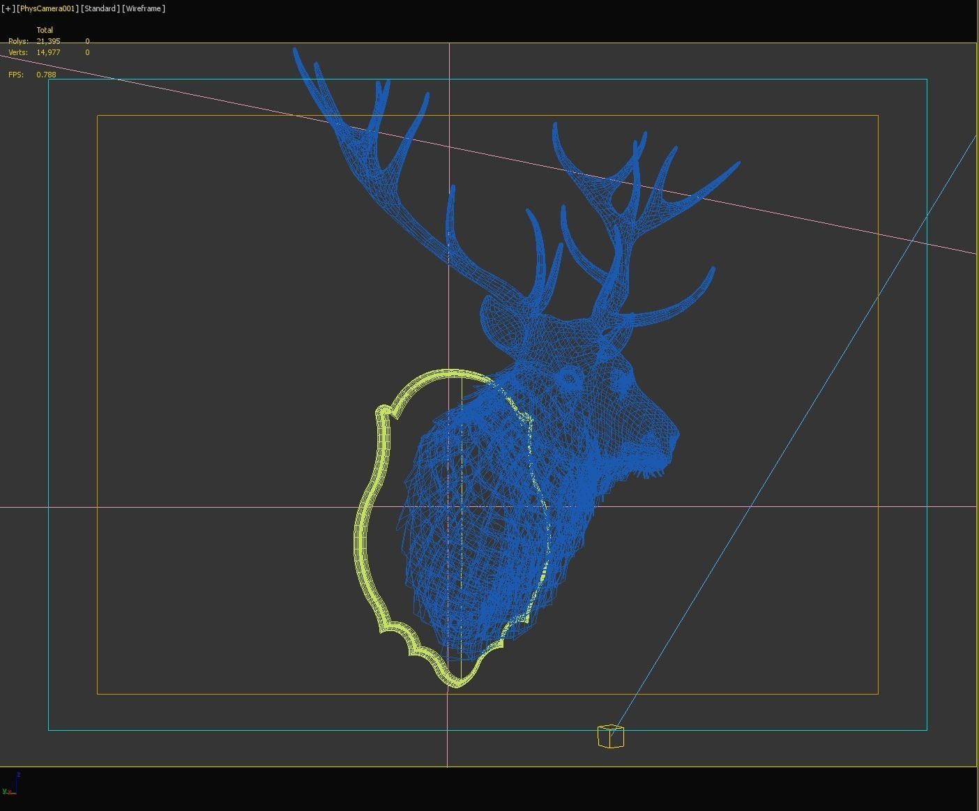 Deer head decorative wall decoration display collection 3D model_4