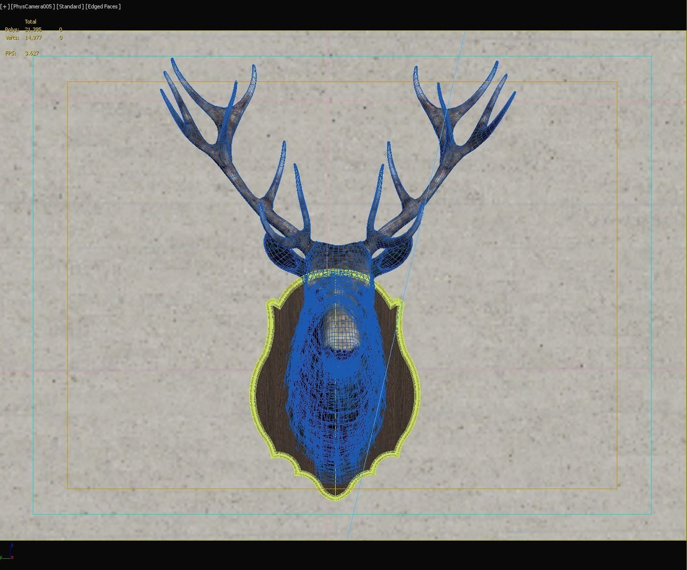 Deer head decorative wall decoration display collection 3D model_19