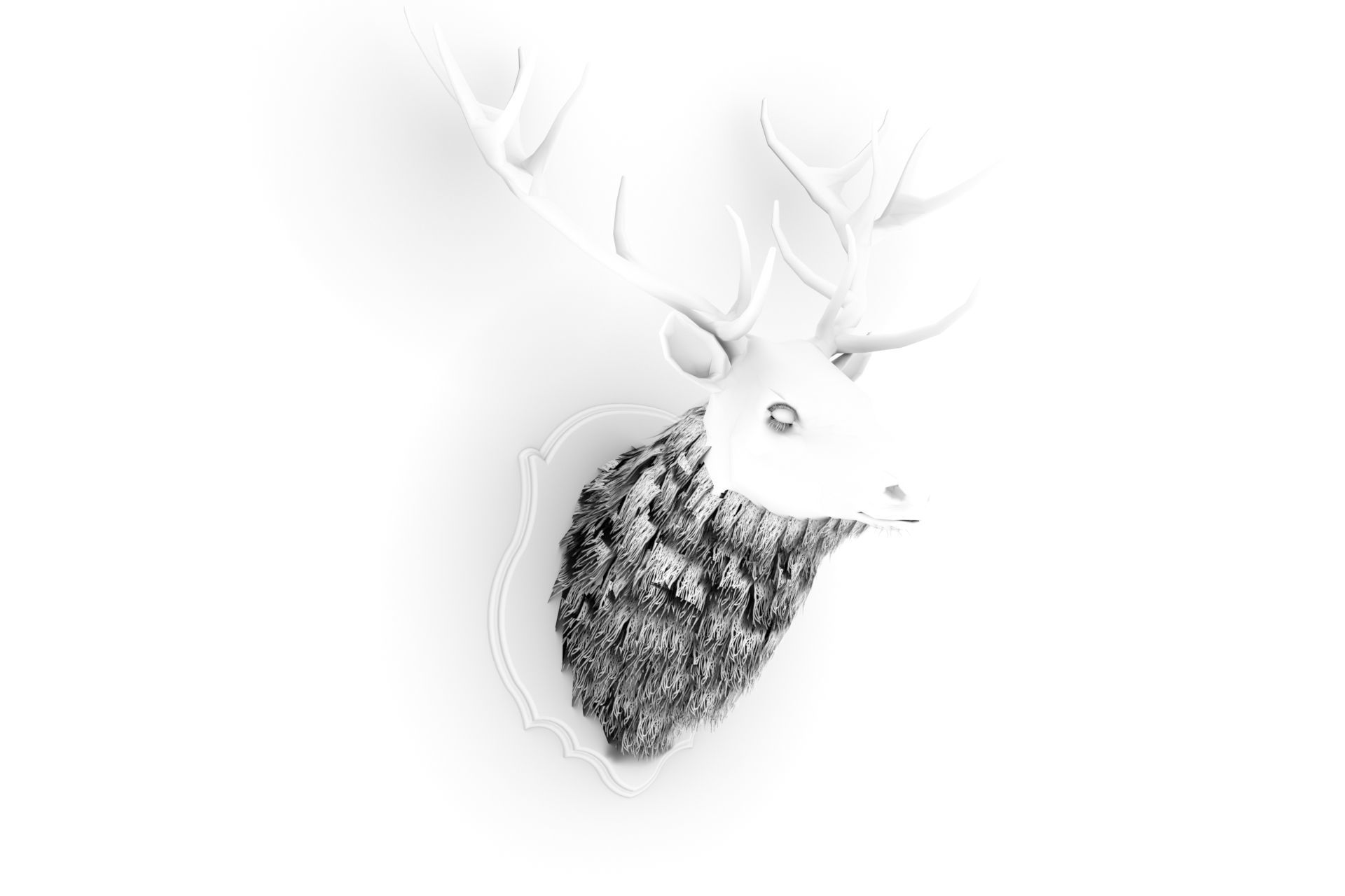 Deer head decorative wall decoration display collection 3D model_1