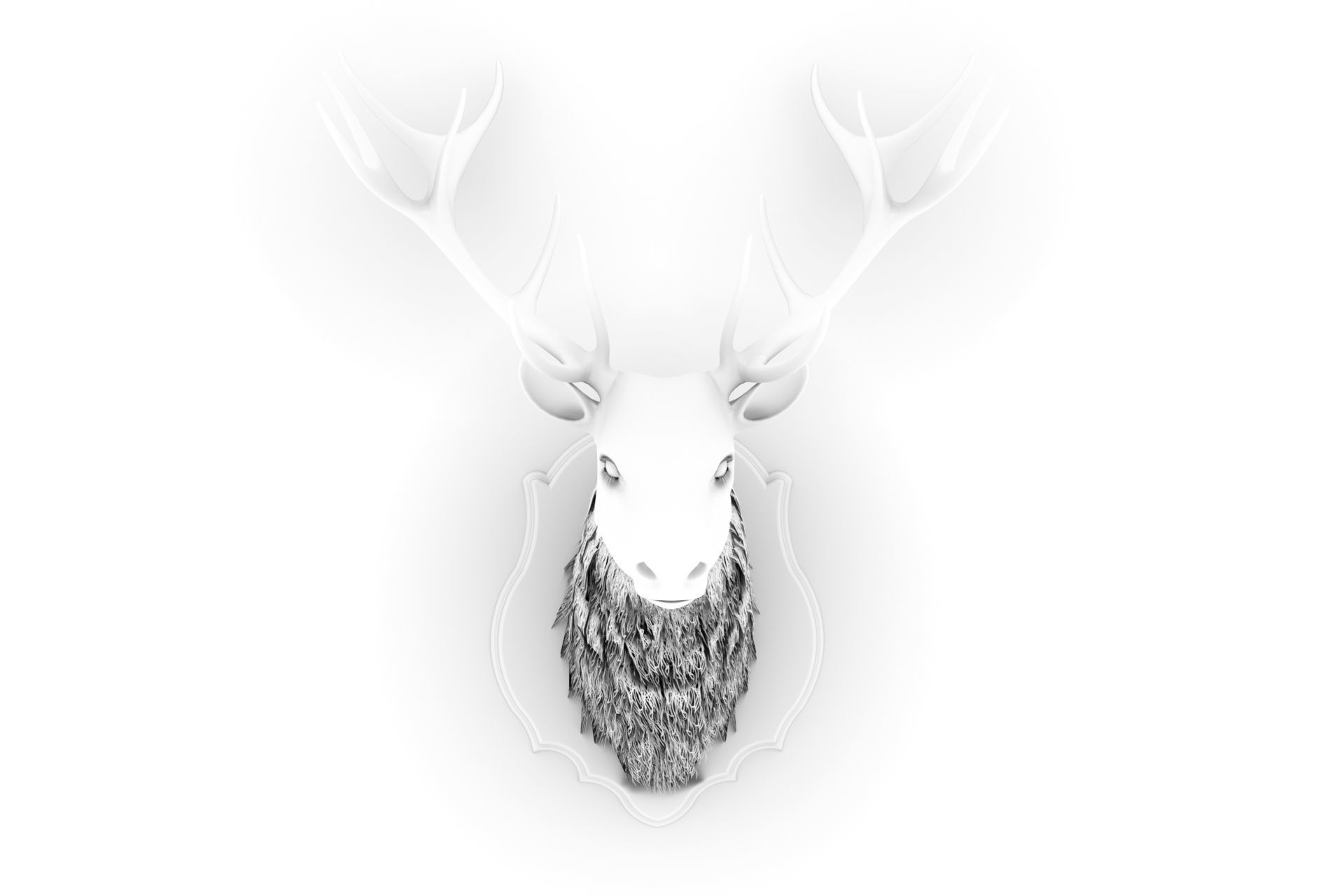 Deer head decorative wall decoration display collection 3D model_18