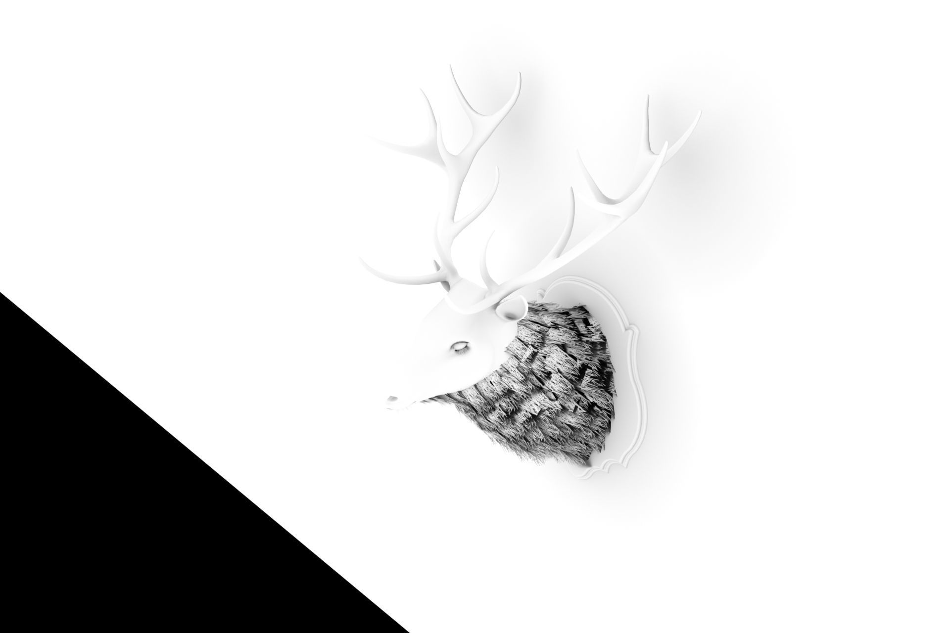 Deer head decorative wall decoration display collection 3D model_11