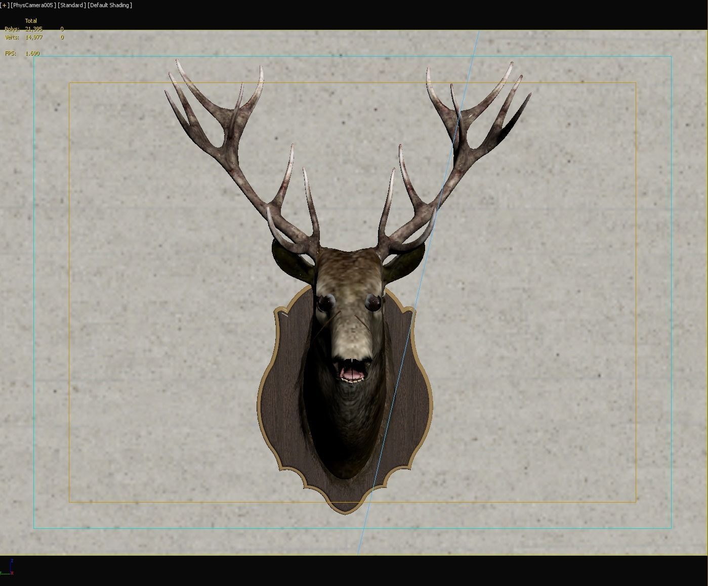 Deer head decorative wall decoration display collection 3D model_15