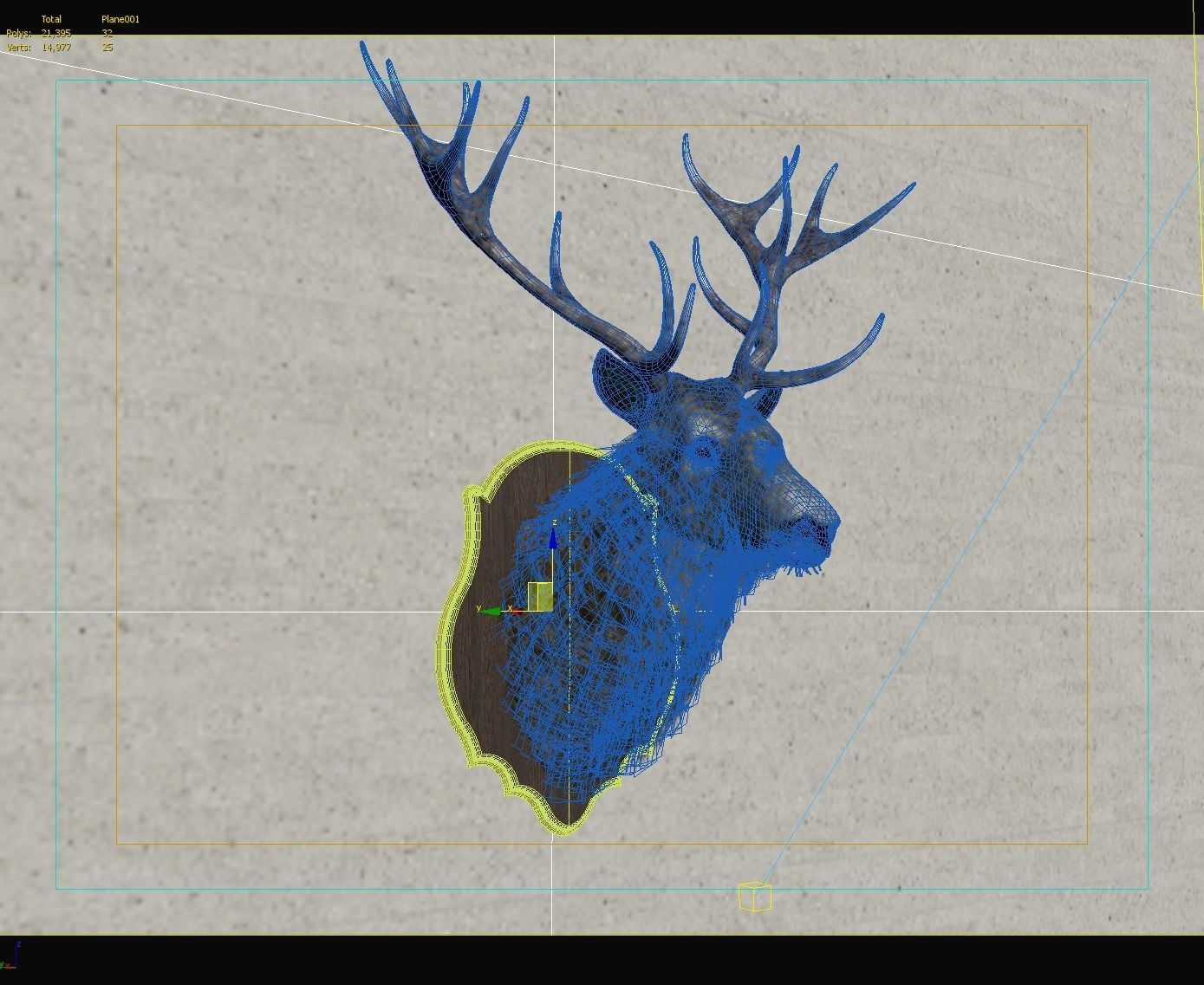 Deer head decorative wall decoration display collection 3D model_5