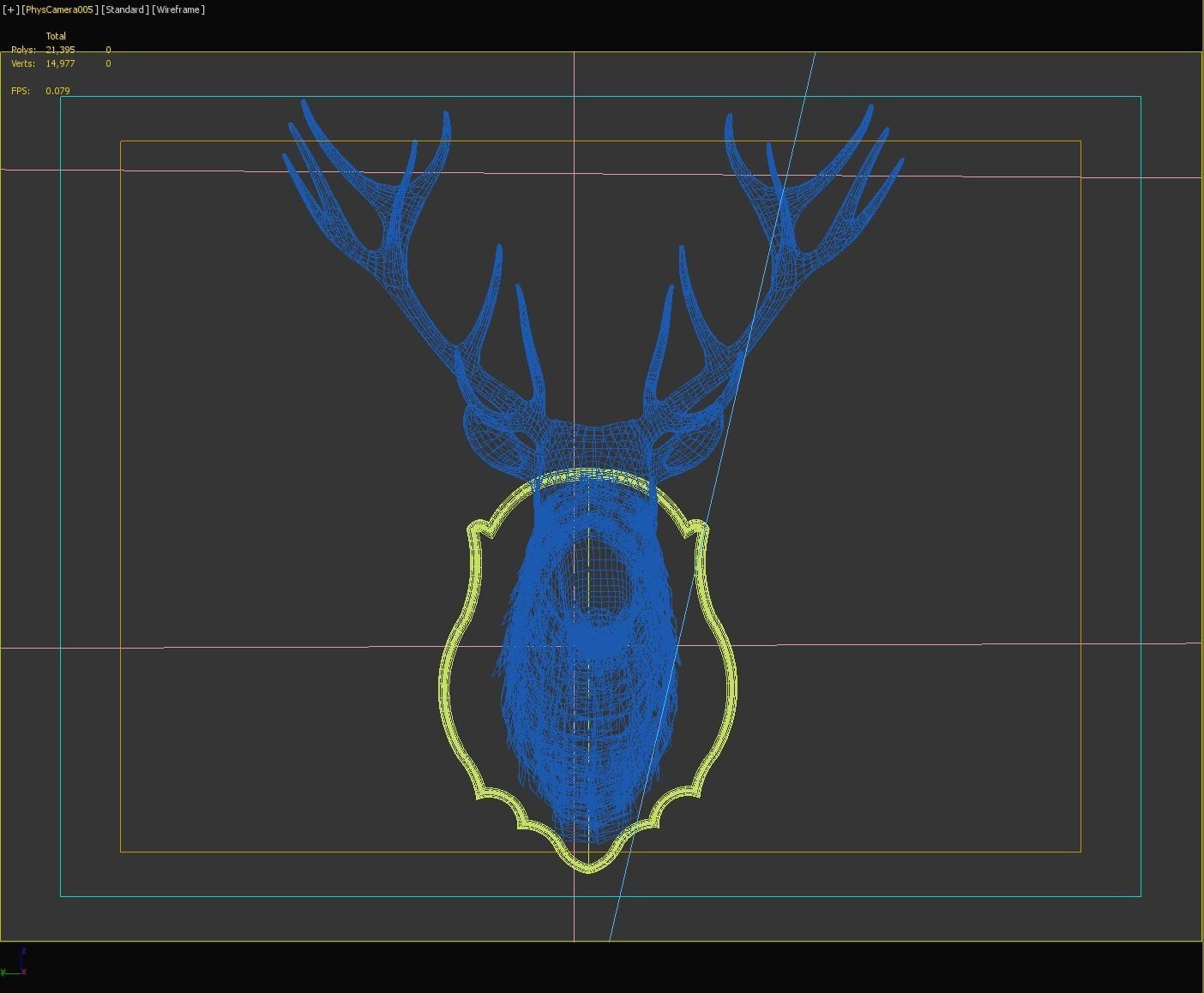 Deer head decorative wall decoration display collection 3D model_20