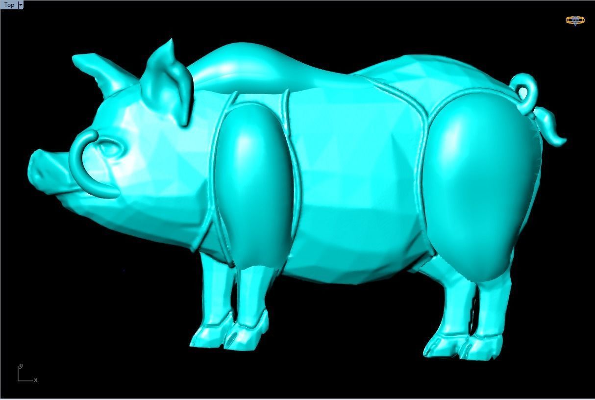 Pig for jewelry - Pigs for pendant - Pigs for ring - N1001 3D print model_3