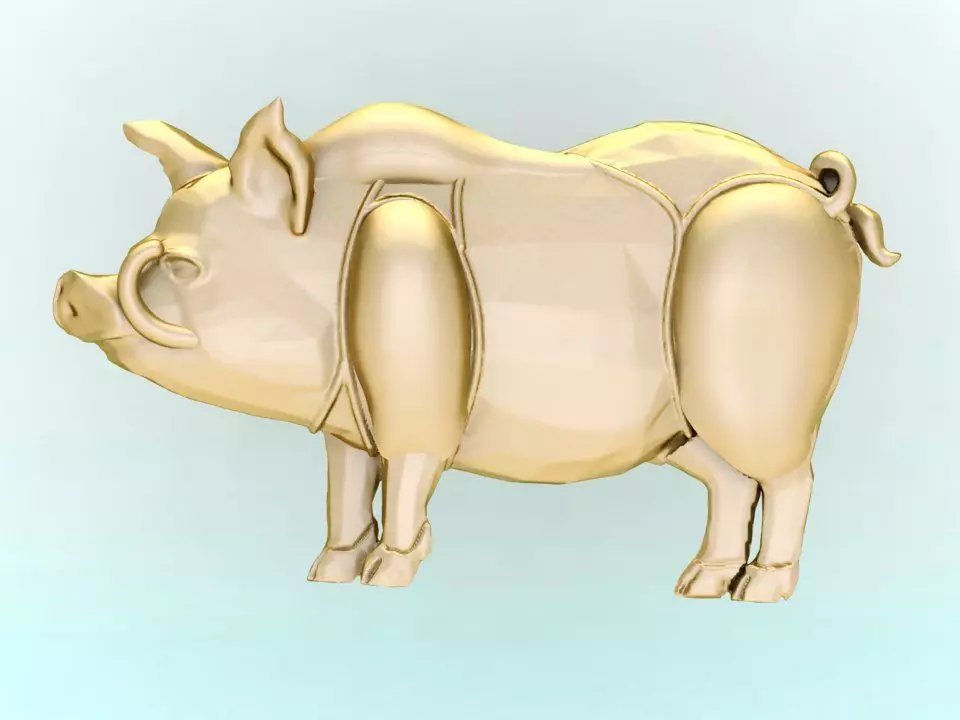Pig for jewelry - Pigs for pendant - Pigs for ring - N1001 3D print model_0