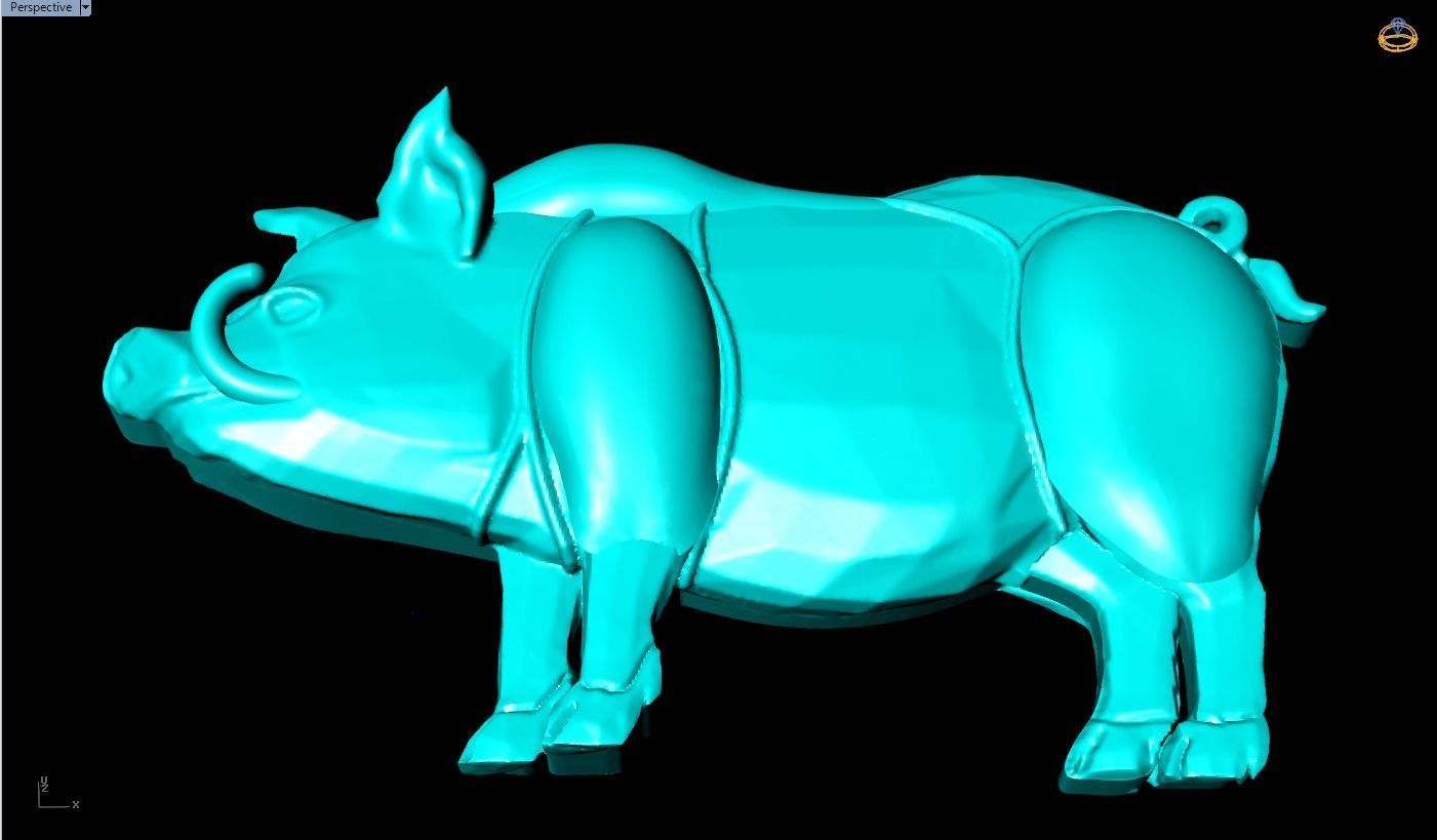 Pig for jewelry - Pigs for pendant - Pigs for ring - N1001 3D print model_6