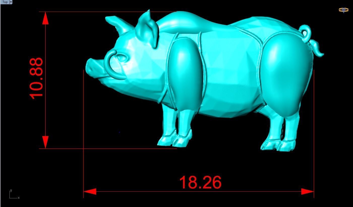 Pig for jewelry - Pigs for pendant - Pigs for ring - N1001 3D print model_5