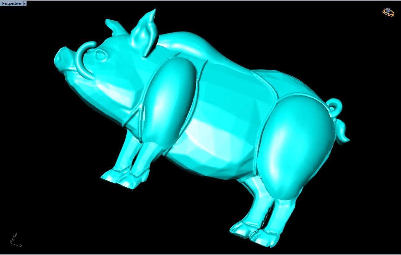 Pig for jewelry - Pigs for pendant - Pigs for ring - N1001 3D print model_7