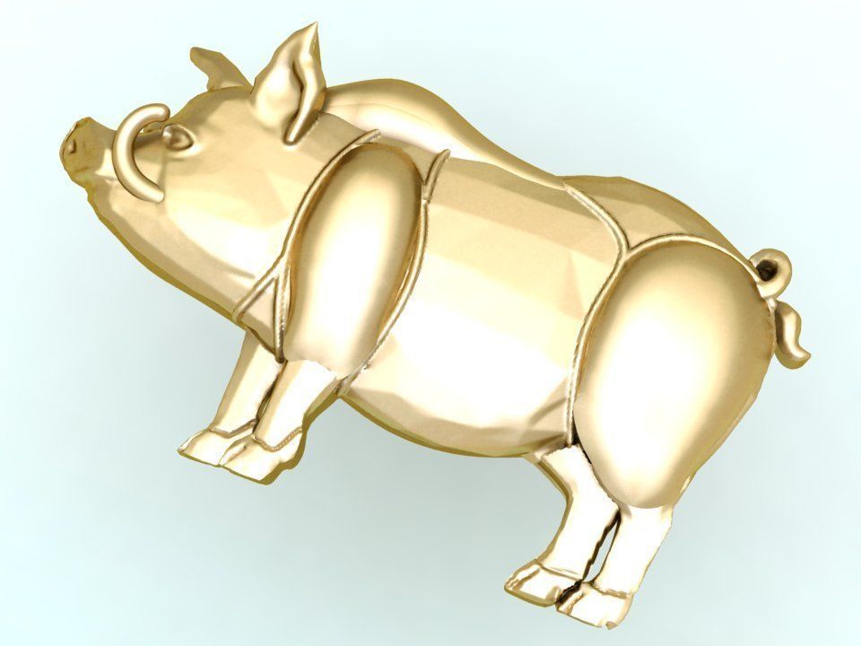 Pig for jewelry - Pigs for pendant - Pigs for ring - N1001 3D print model_1