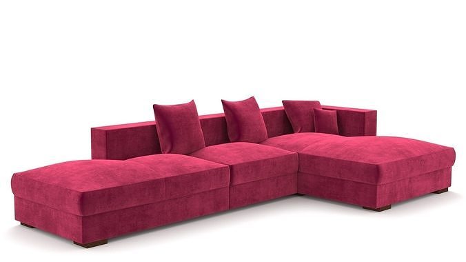 Velvet Sofa 3D model