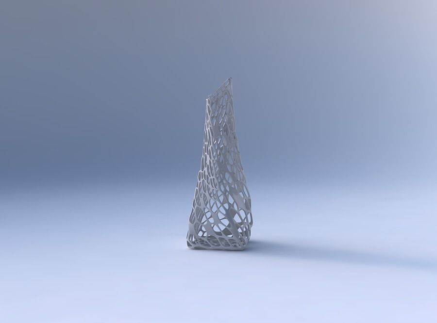Vase twisted squeezed and bent rectangle with twisted dense o... 3D print model_4