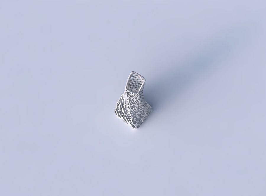 Vase twisted squeezed and bent rectangle with twisted dense o... 3D print model_2