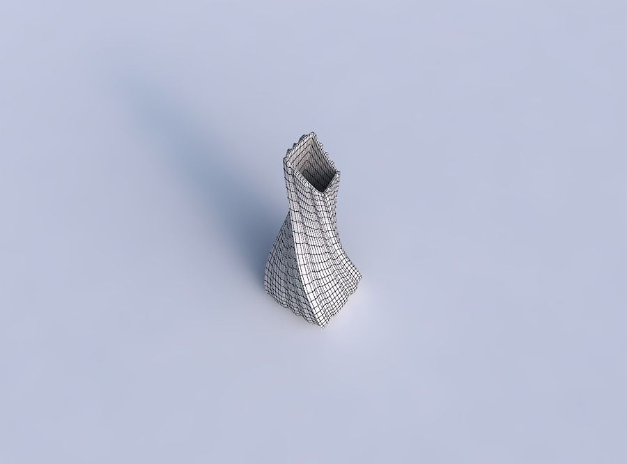 Vase twisted squeezed and bent rectangle with smooth vertical... 3D print model_6