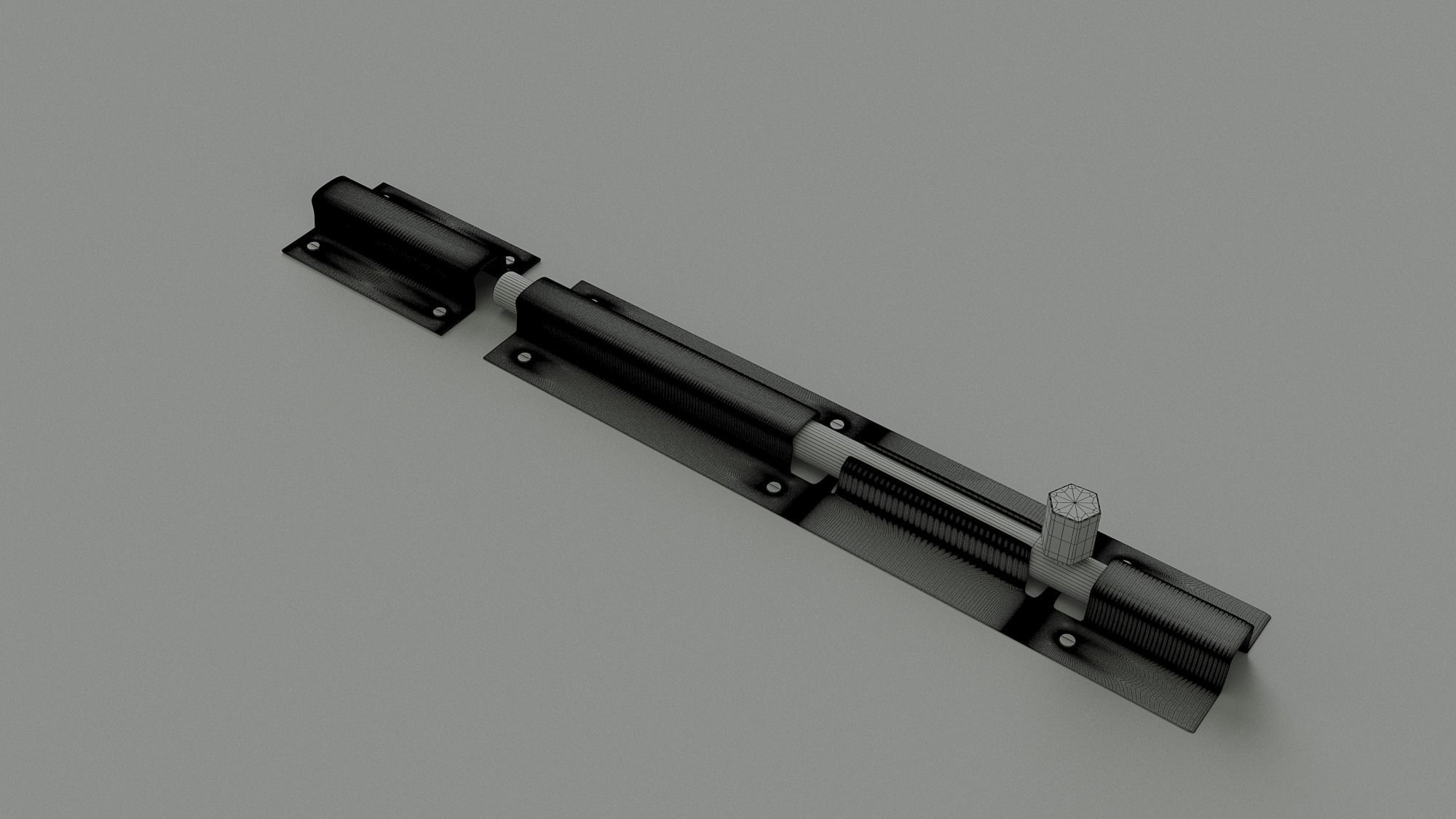 Flush Tower Bolt 3D model_3