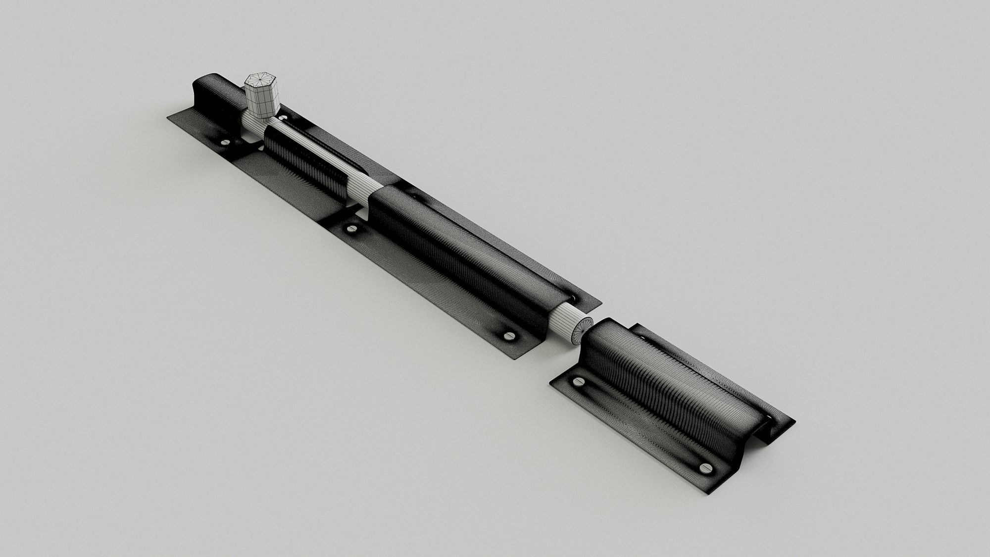Flush Tower Bolt 3D model_1