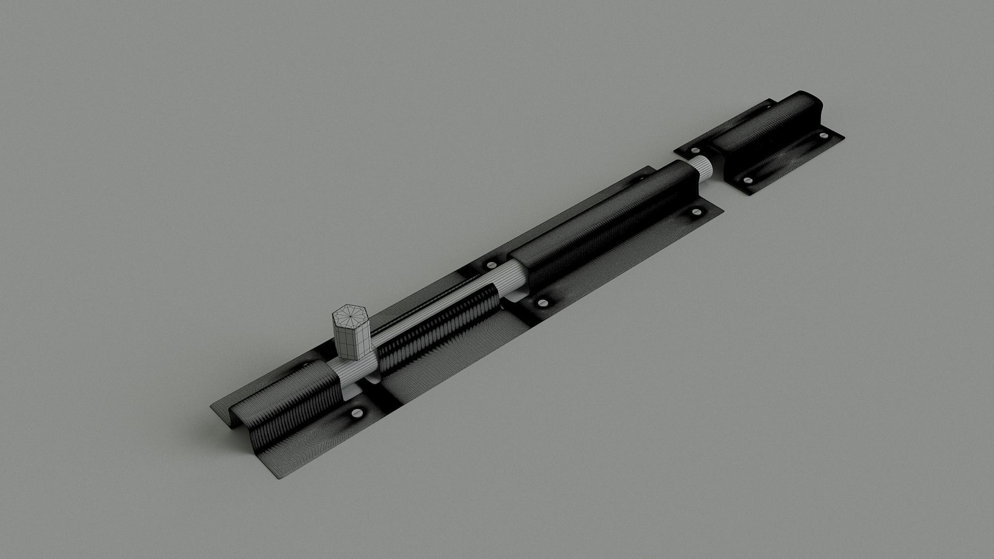 Flush Tower Bolt 3D model_7