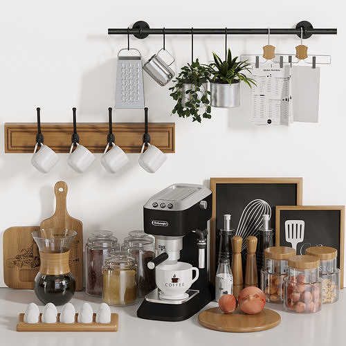 kitchen shelf accessories 3D model