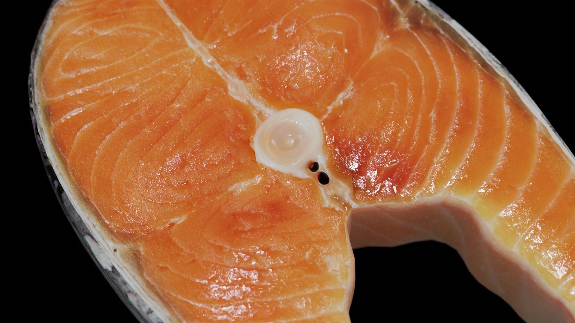 Raw salmon steak Low-poly 3D model_7