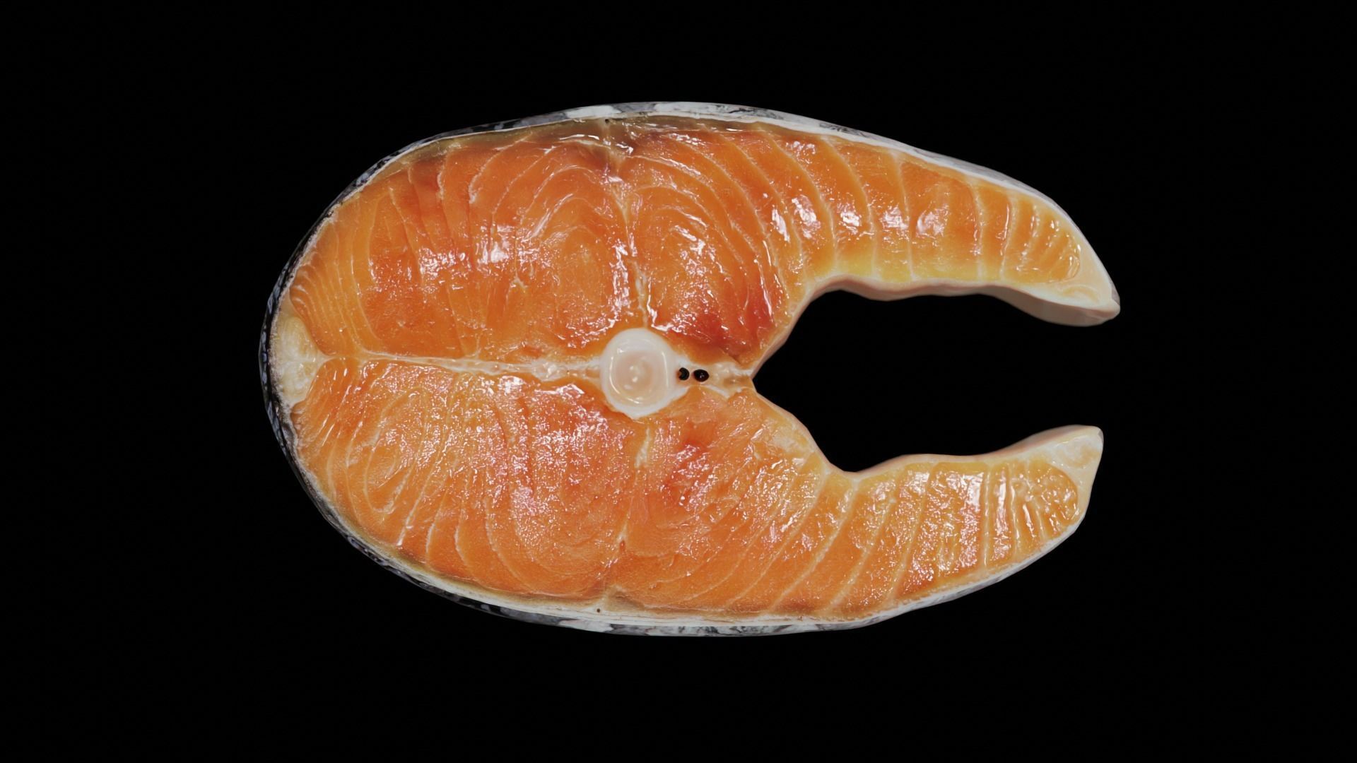 Raw salmon steak Low-poly 3D model_22