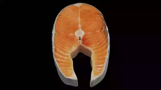 Raw salmon steak Low-poly 3D model