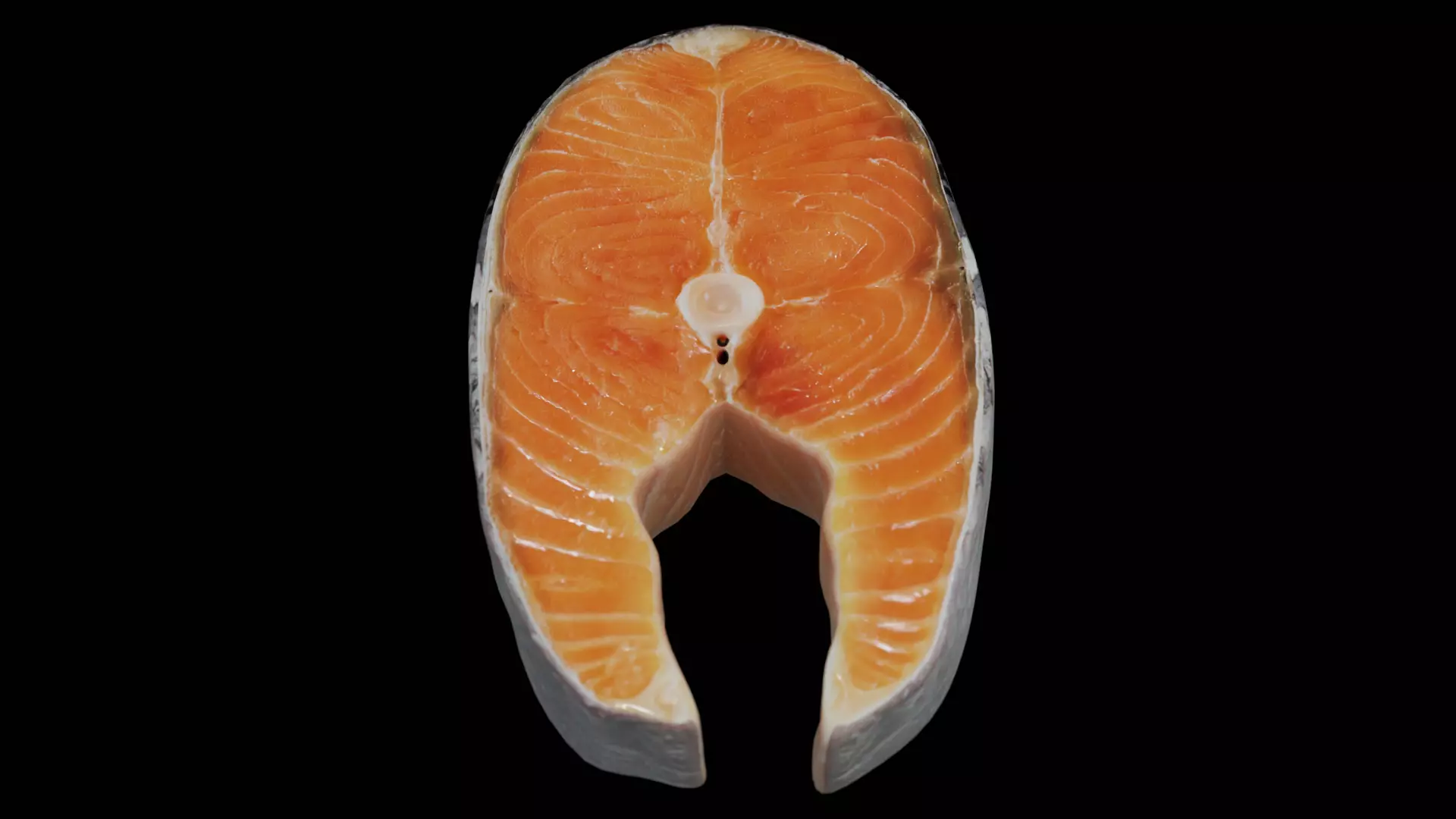 Raw salmon steak Low-poly 3D model_0