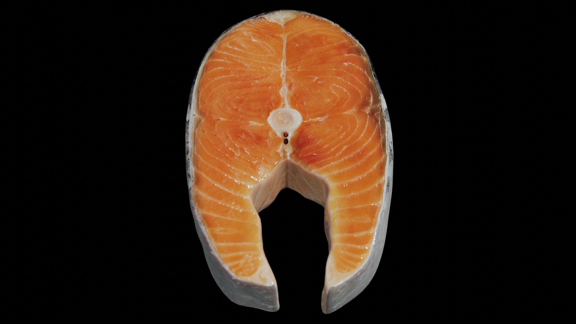 Raw salmon steak Low-poly 3D model_9