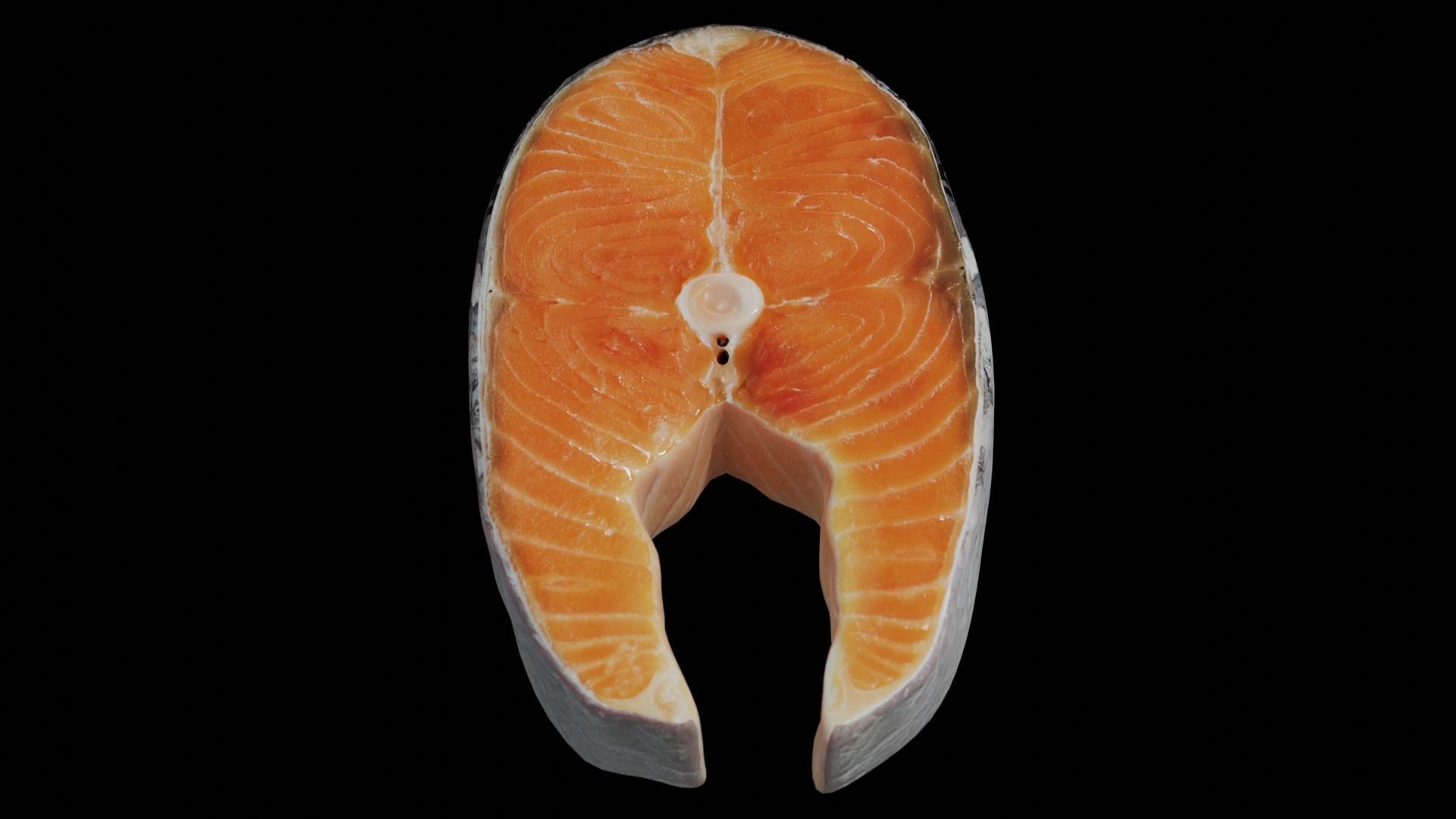 Raw salmon steak Low-poly 3D model_10