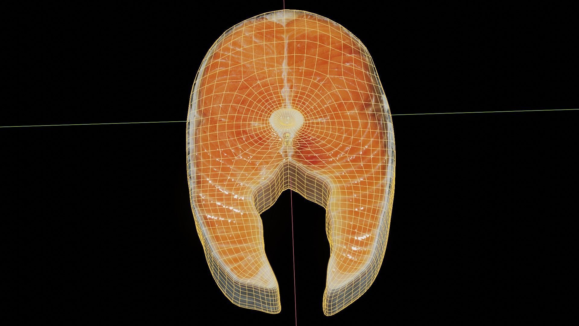 Raw salmon steak Low-poly 3D model_26